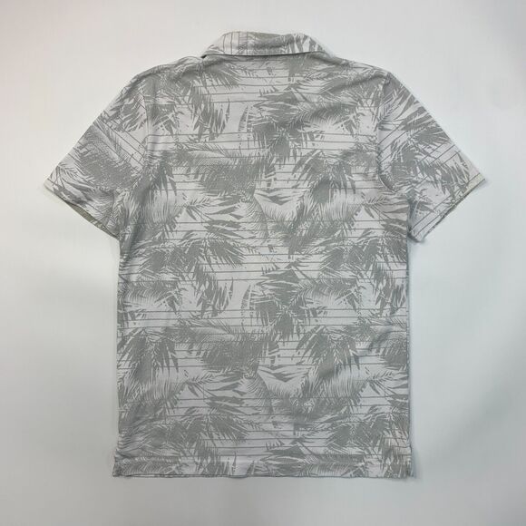 Travis Mathew Golf Shirt Men M Medium White Gray Performance Island Seaside Polo - Picture 8 of 12